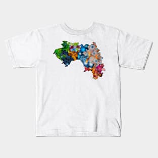 Spirograph Patterned Guinea Regions Map Kids T-Shirt